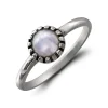 Studio Jewellery Gem Stone Rings | Rings-Circle Moonstone Silver Gemstone Ring