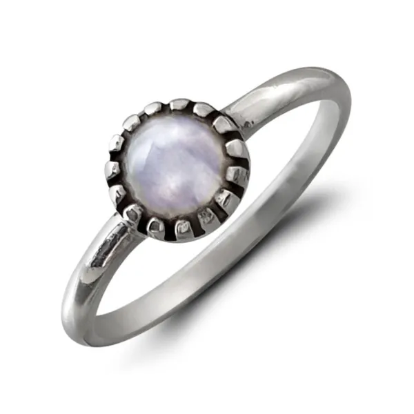 Studio Jewellery Gem Stone Rings | Rings-Circle Moonstone Silver Gemstone Ring