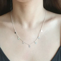 Studio Jewellery Necklaces-7 Circles Silver Necklace