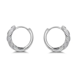 Studio Jewellery Earrings | Hoop Earrings-Classic Croissant Silver Hoop Earrings