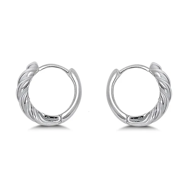 Studio Jewellery Earrings | Hoop Earrings-Classic Croissant Silver Hoop Earrings