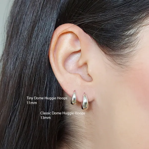 Studio Jewellery Hoop Earrings | Earrings-Classic Dome Huggie Hoops