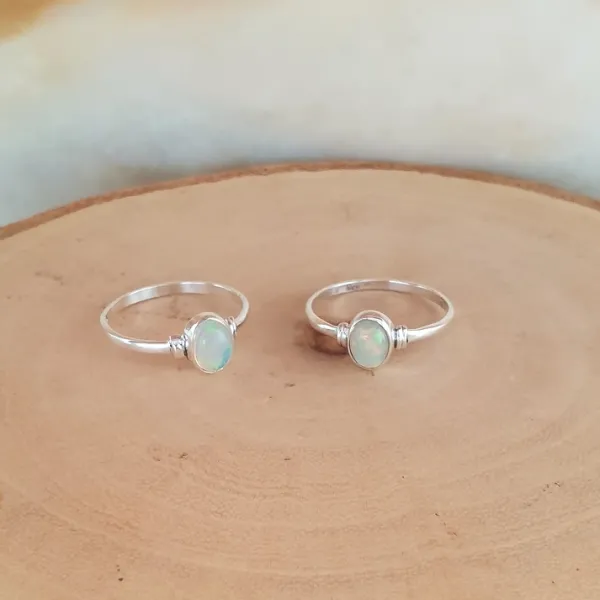 Studio Jewellery Gem Stone Rings | Rings-Classic Oval Opal Gemstone Ring