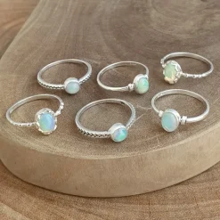 Studio Jewellery Gem Stone Rings | Rings-Classic Oval Opal Gemstone Ring