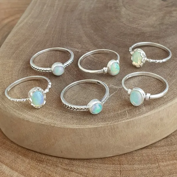 Studio Jewellery Gem Stone Rings | Rings-Classic Oval Opal Gemstone Ring