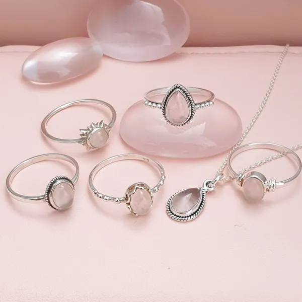 Studio Jewellery Gem Stone Rings | Rings-Classic Oval Rose Quartz Gemstone Ring