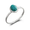 Studio Jewellery Gem Stone Rings | Rings-Classic Oval Turquoise Silver Ring