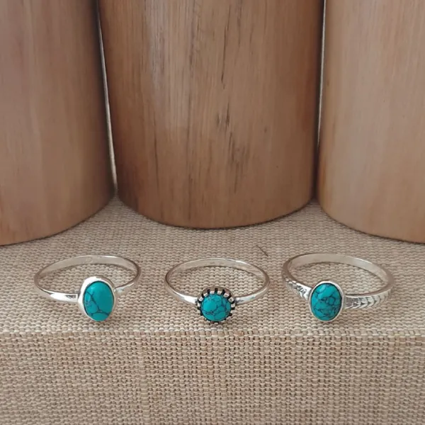 Studio Jewellery Gem Stone Rings | Rings-Classic Oval Turquoise Silver Ring