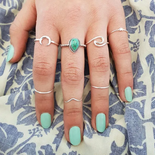 Studio Jewellery Feature & Stacker Rings | Rings-Crescent Moon Silver Ring