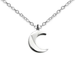 Studio Jewellery Necklaces-Crescent Moon Sterling Silver Pendant Necklace