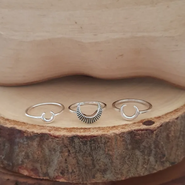 Studio Jewellery Necklaces-Crescent Moon Sterling Silver Pendant Necklace