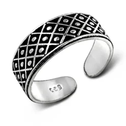 Studio Jewellery Midi And Knuckle Rings | Rings-Criss Cross MIDI Silver Knuckle Ring