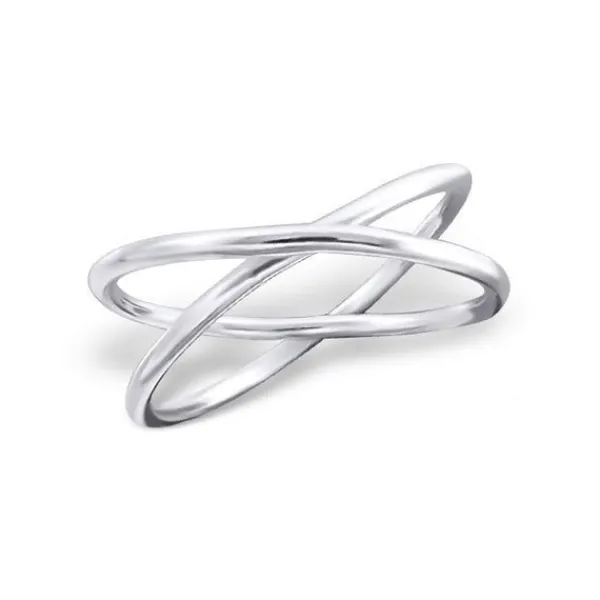 Studio Jewellery Feature & Stacker Rings | Rings-Criss Cross Sterling Silver Finger Ring
