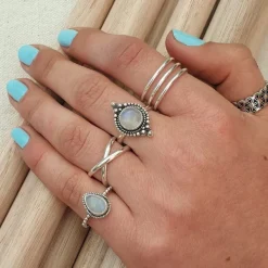 Studio Jewellery Feature & Stacker Rings | Rings-Criss Cross Sterling Silver Finger Ring