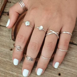 Studio Jewellery Feature & Stacker Rings | Rings-Criss Cross Sterling Silver Finger Ring