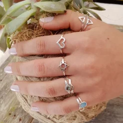 Studio Jewellery Feature & Stacker Rings | Rings-Cut Out Heart Silver Ring