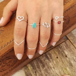 Studio Jewellery Feature & Stacker Rings | Rings-Cut Out Heart Silver Ring