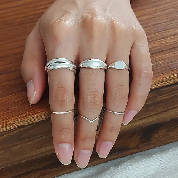 Studio Jewellery Feature & Stacker Rings | Rings-Dome Silver Ring