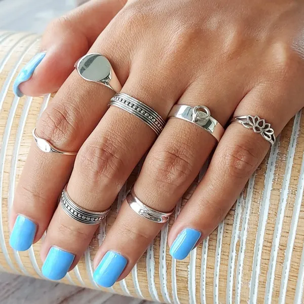 Studio Jewellery Feature & Stacker Rings | Rings-Dot Band Silver Ring