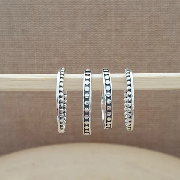 Studio Jewellery Feature & Stacker Rings | Rings-Dot Band Silver Stacker Ring