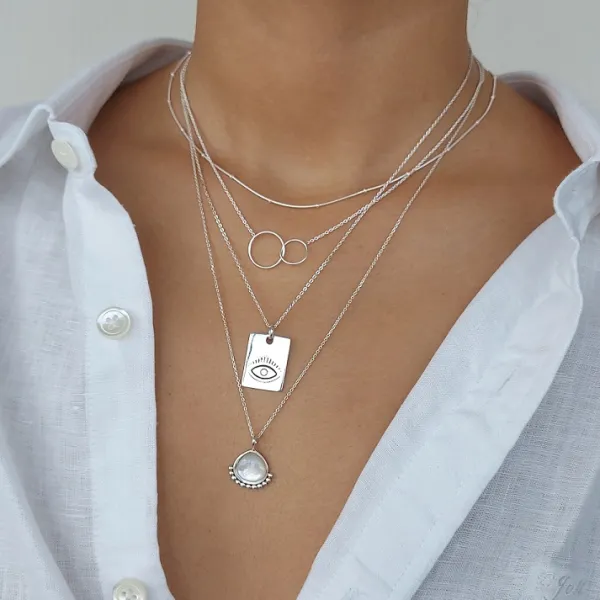 Studio Jewellery Necklaces-Dot Chain Silver Necklace