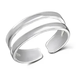 Studio Jewellery Midi And Knuckle Rings | Rings-Double Bar Silver Ring
