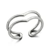 Studio Jewellery Midi And Knuckle Rings | Rings-Double Chevron Silver Midi Ring