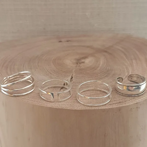 Studio Jewellery Feature & Stacker Rings | Rings-Double Fine Band 925 Sterling Silver Ring