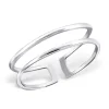Studio Jewellery Midi And Knuckle Rings | Rings-Double Fine Band Sterling Silver Ring Adjustable