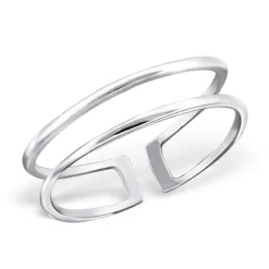 Studio Jewellery Midi And Knuckle Rings | Rings-Double Fine Band Sterling Silver Ring Adjustable
