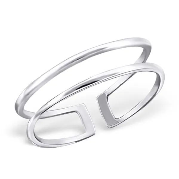 Studio Jewellery Midi And Knuckle Rings | Rings-Double Fine Band Sterling Silver Ring Adjustable