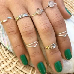 Studio Jewellery Feature & Stacker Rings | Rings-Double Rope Band Silver Ring