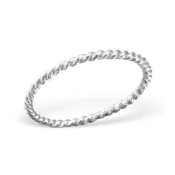 Studio Jewellery Feature & Stacker Rings | Rings-Fine Rope Stacker Sterling Silver Ring