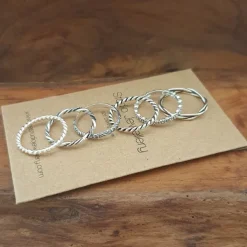 Studio Jewellery Feature & Stacker Rings | Rings-Fine Rope Stacker Sterling Silver Ring