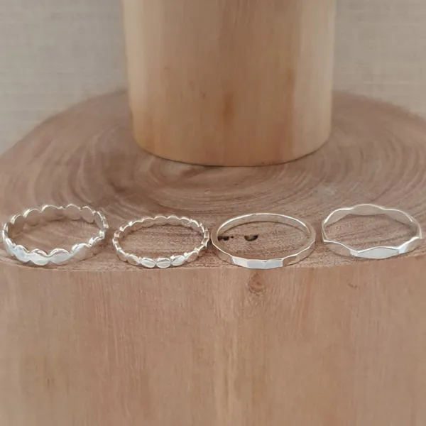 Studio Jewellery Feature & Stacker Rings | Rings-Flat Circle Band Silver Ring