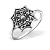 Studio Jewellery Rings-Floral Mandala Silver Ring