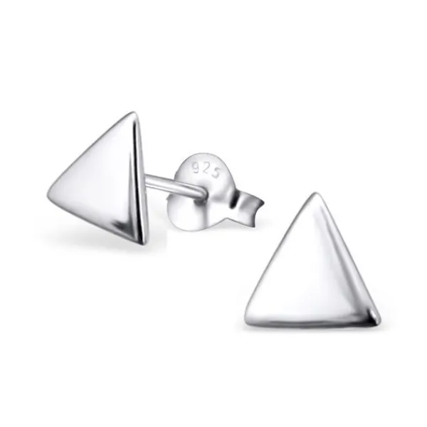 Studio Jewellery Stud Earrings | Earrings-Geometric Triangle Sterling Silver Earring Studs
