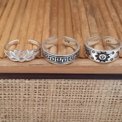 Studio Jewellery Midi And Knuckle Rings | Rings-Greek Key Silver Mid Finger ring