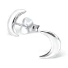 Studio Jewellery Stud Earrings | Earrings-Half Moon Silver Earring Studs