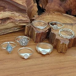 Studio Jewellery Rings-Heart Band Silver Ring