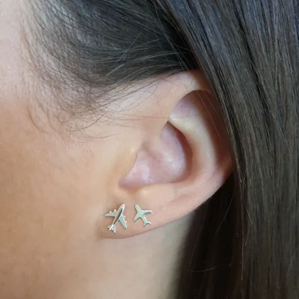 Studio Jewellery Stud Earrings | Earrings-Jet Air Plane Silver Stud Earrings