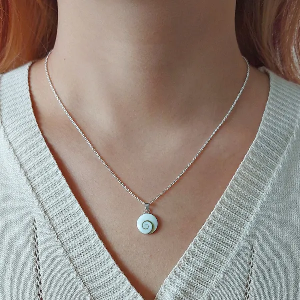 Studio Jewellery Necklaces-Large Shiva Shell Silver Necklace