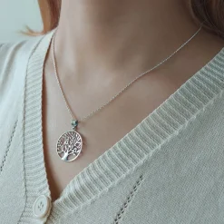 Studio Jewellery Necklaces-Large Tree Of Life Silver Necklace