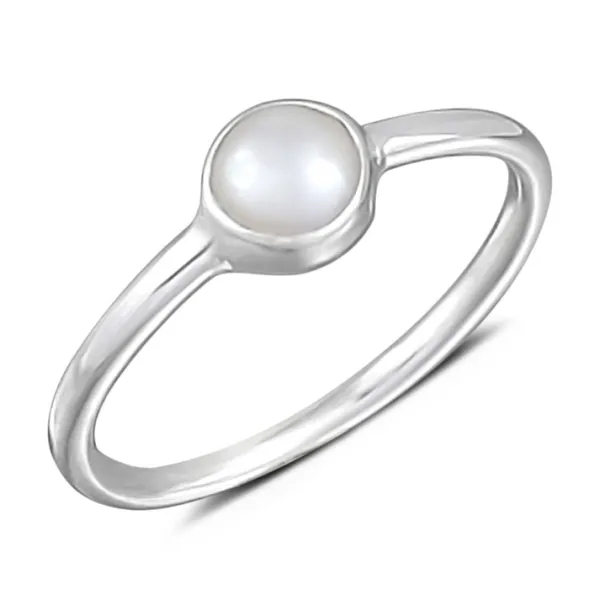 Studio Jewellery Gem Stone Rings | Rings-Little Pearl Band