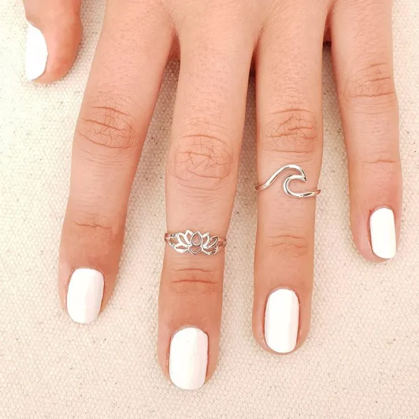 Studio Jewellery Midi And Knuckle Rings | Rings-Lotus Mid Finger Silver Ring