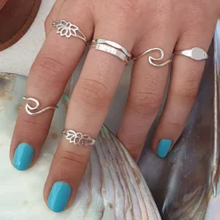 Studio Jewellery Feature & Stacker Rings | Rings-Lotus Silver Ring