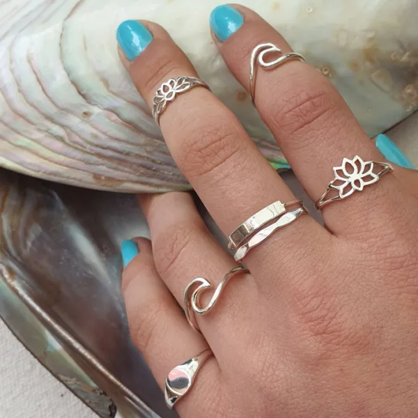 Studio Jewellery Feature & Stacker Rings | Rings-Lotus Silver Ring