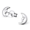 Studio Jewellery Stud Earrings | Earrings-Man in the Moon 925 Sterling Silver Ear Studs