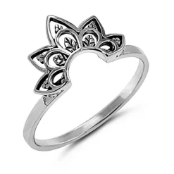 Studio Jewellery Feature & Stacker Rings | Rings-Mandala Flower Silver Ring