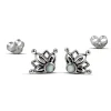 Studio Jewellery Earrings | Stud Earrings-Mandala Shell Silver Earring Studs
